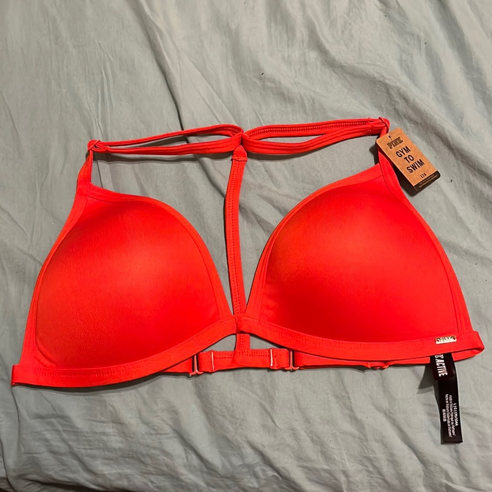 Pink Gym to Swim orange swim top🥰❣️